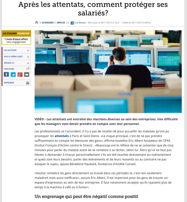 Interview de Eric Albert à propos des attentats